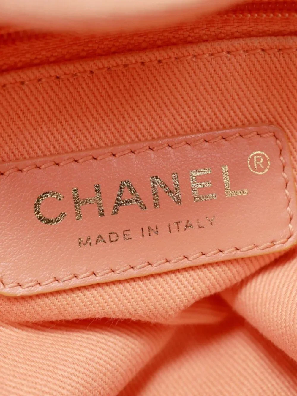 Chanel  Deauville Medium Mixed Fibers Canvas Calfskin Shopping Tote Bag Peach - Picture 10 of 11